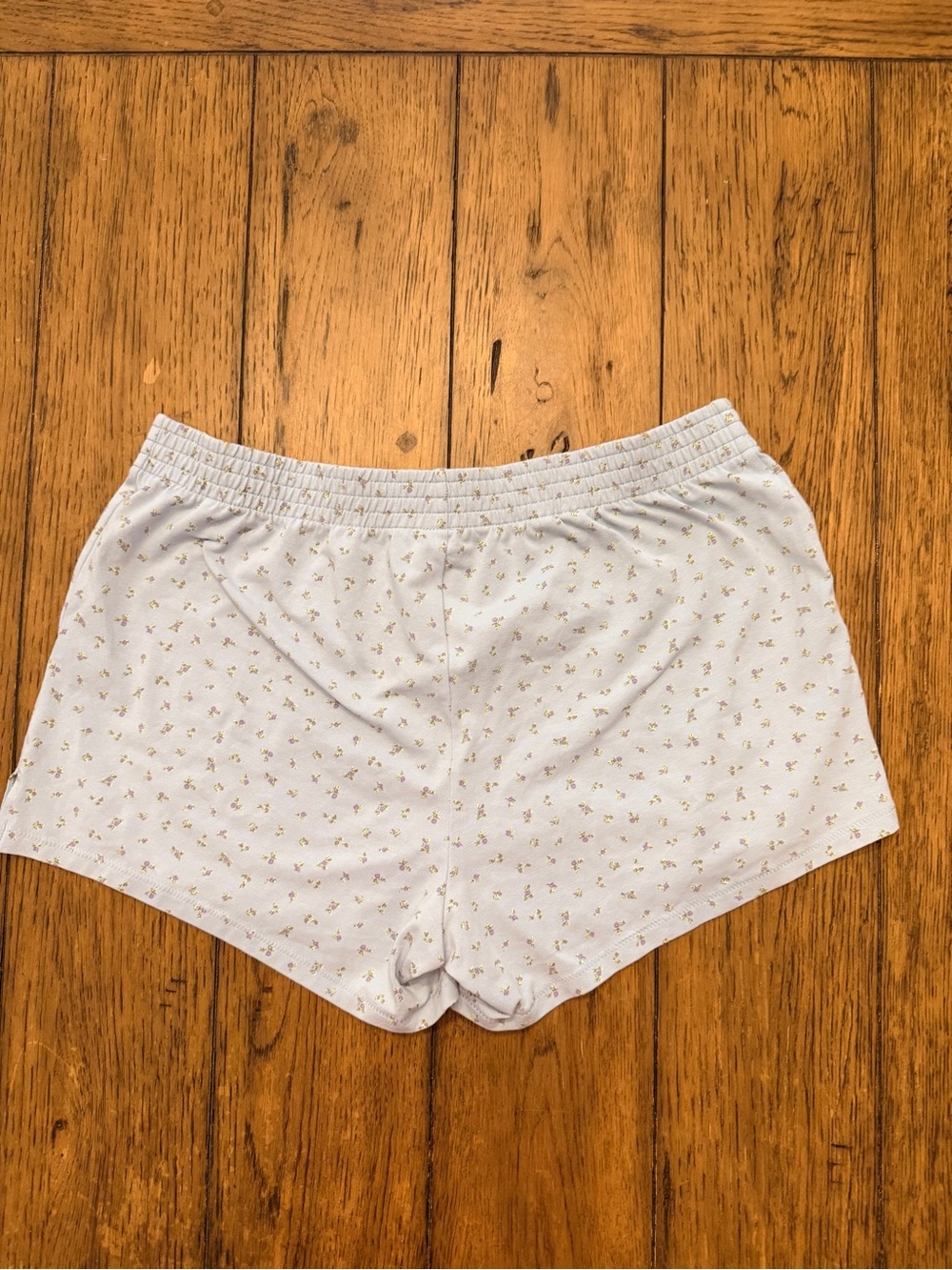 NWT SKIMS Cotton Jersey Shorts – Powder Blue Micro Floral – Size M - Picture 9 of 9